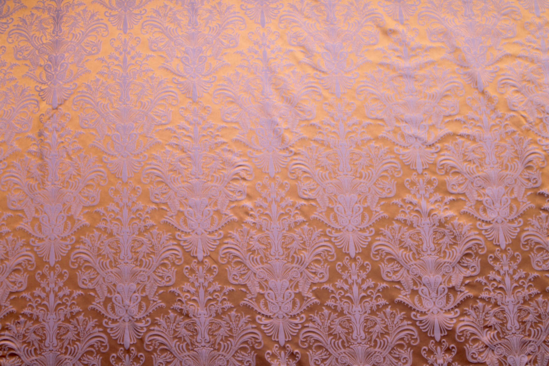 Rococo Brocade - Orange/ Lilac fabric, image 5 of 8