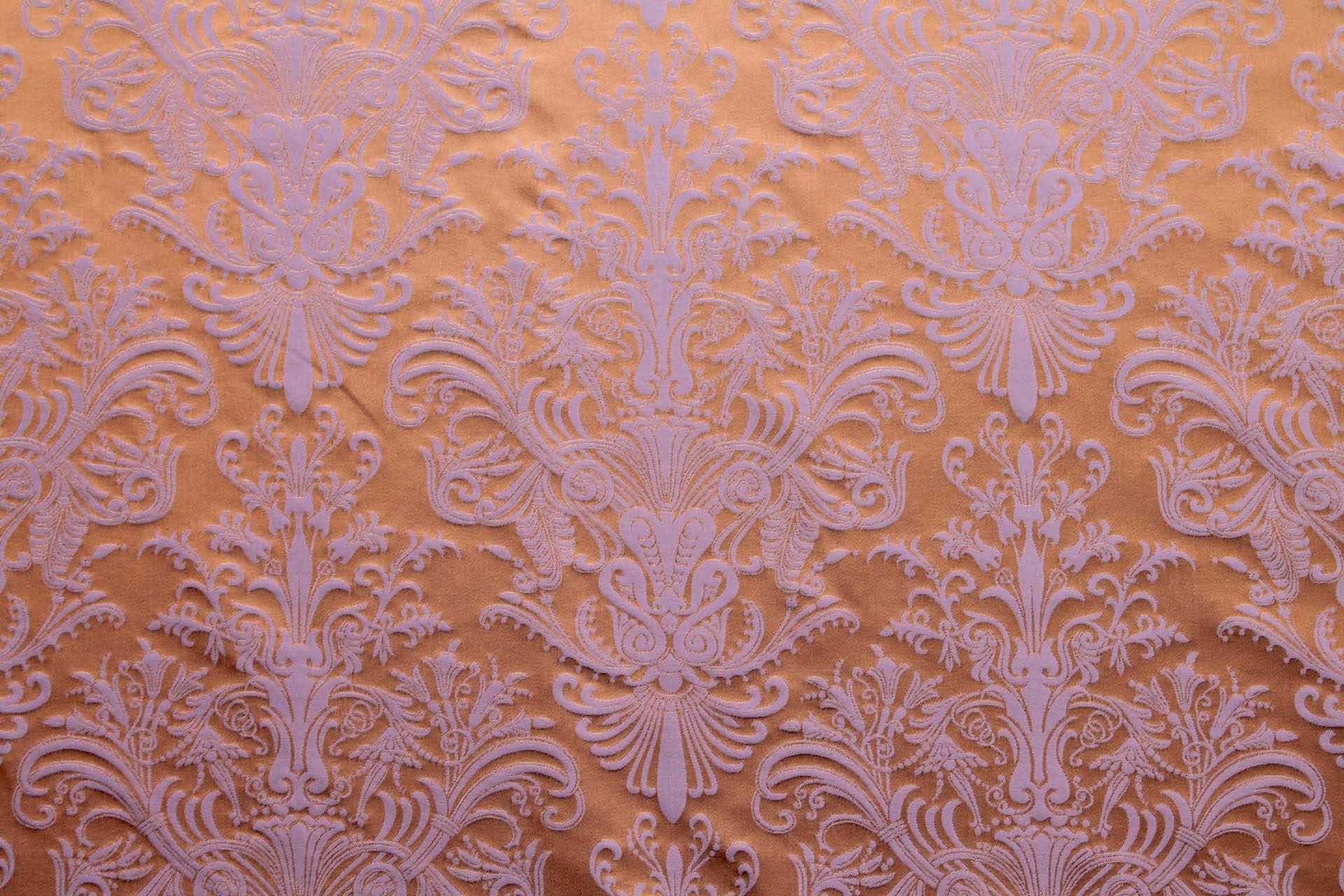 Rococo Brocade - Orange/ Lilac fabric, image 6 of 8