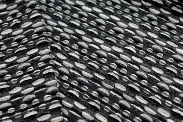 Textured Wool - Black Grey and White fabric, image 4 of 4
