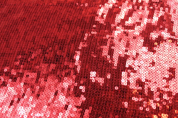 Sequin On Chiffon - Red fabric, image 4 of 4