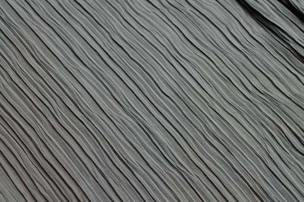 Pleated Polyester Chiffon - Grey fabric, image 4 of 4