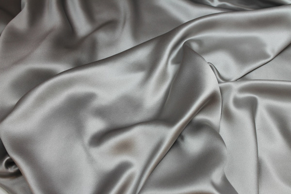 Silk Satin Backed Crepe - Grey fabric, image 2 of 4