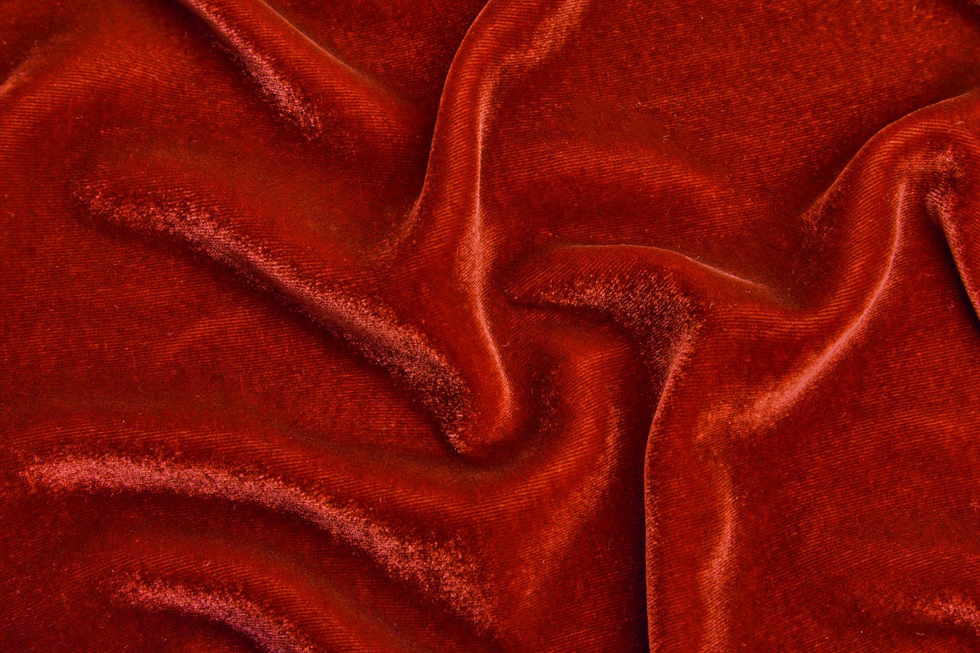Silk Velvet - Burnt Orange fabric, image 3 of 6