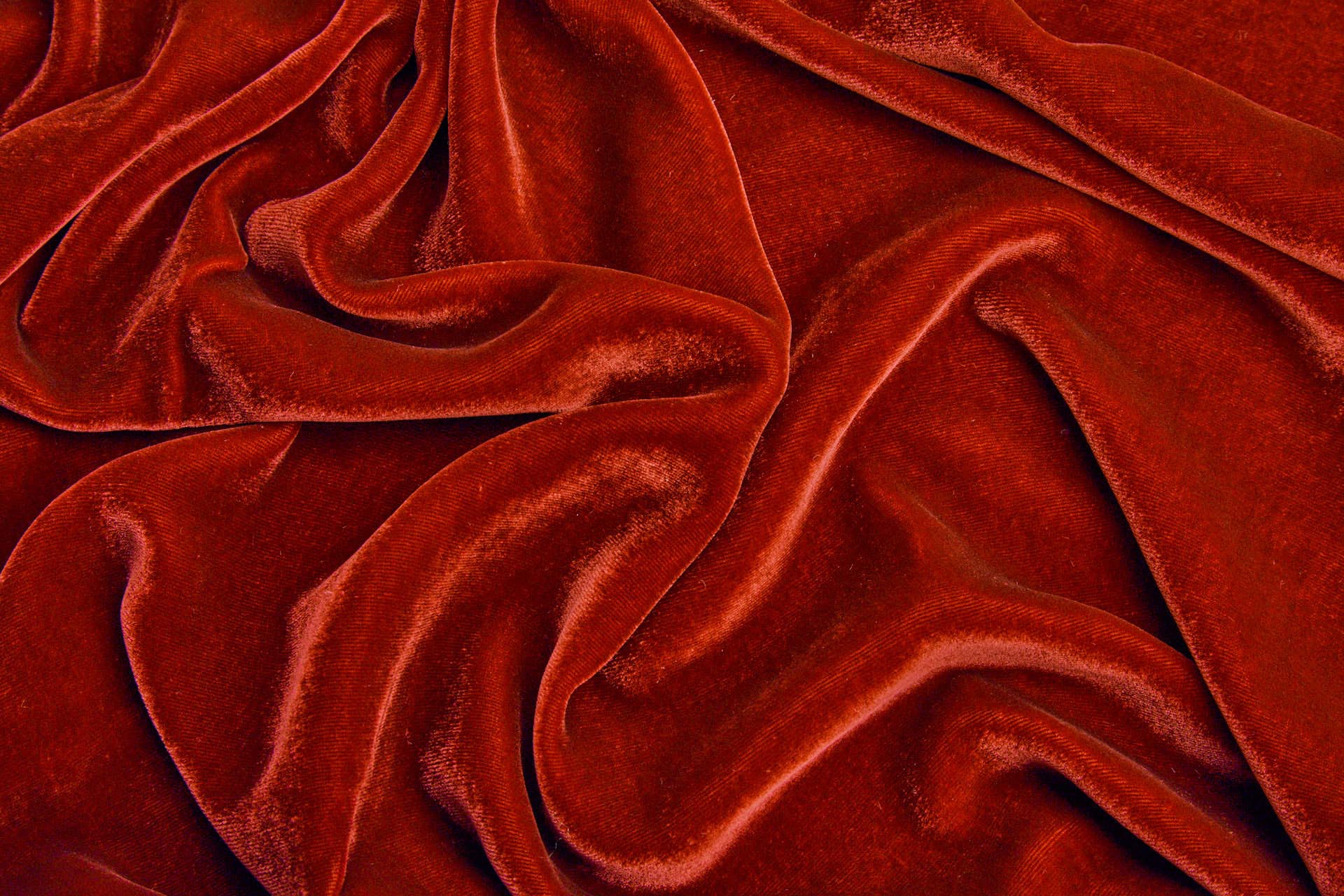 Silk Velvet - Burnt Orange fabric, image 4 of 6