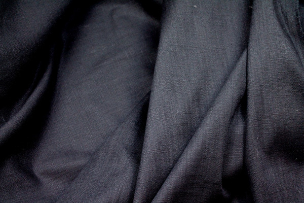 Black Heavy Stretch Linen fabric, image 4 of 6