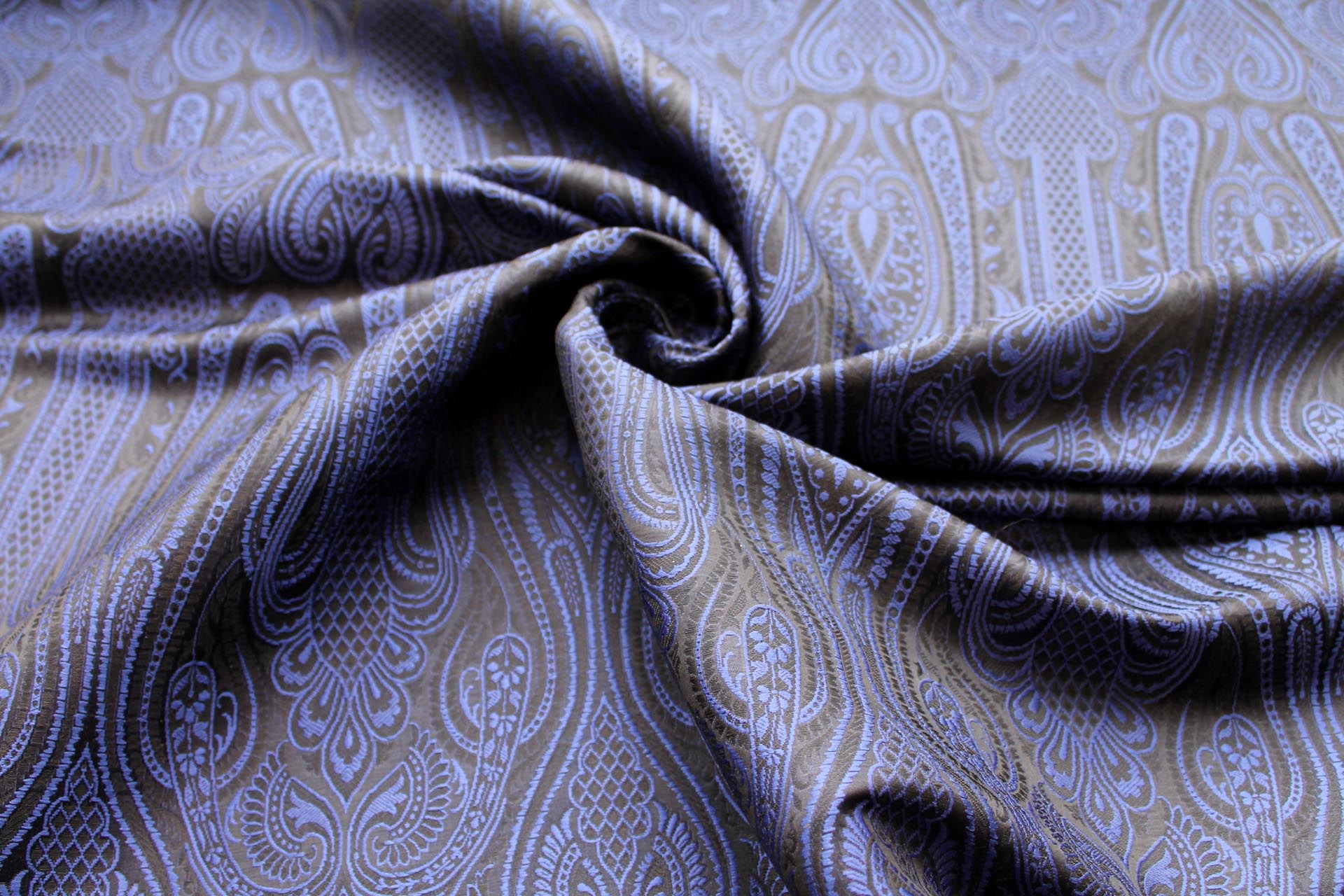 Banaras Brocade - Navy, Royal Blue & Black fabric