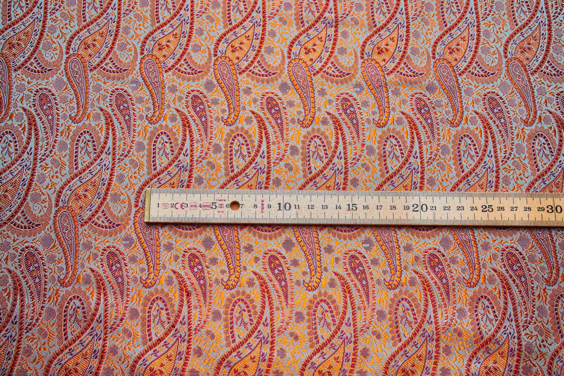 Banaras Brocade - Minty Green & Orange fabric, image 9 of 9