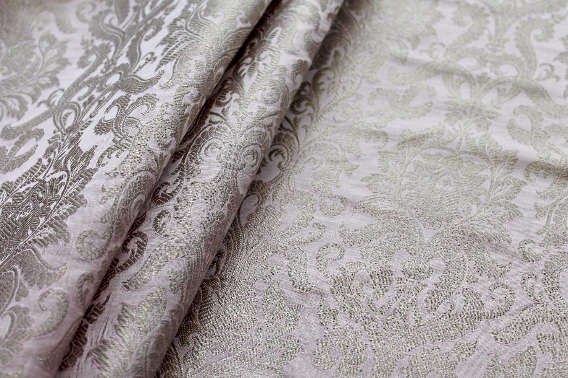 Banaras Brocade - Pale Pink & Silver fabric, image 4 of 7