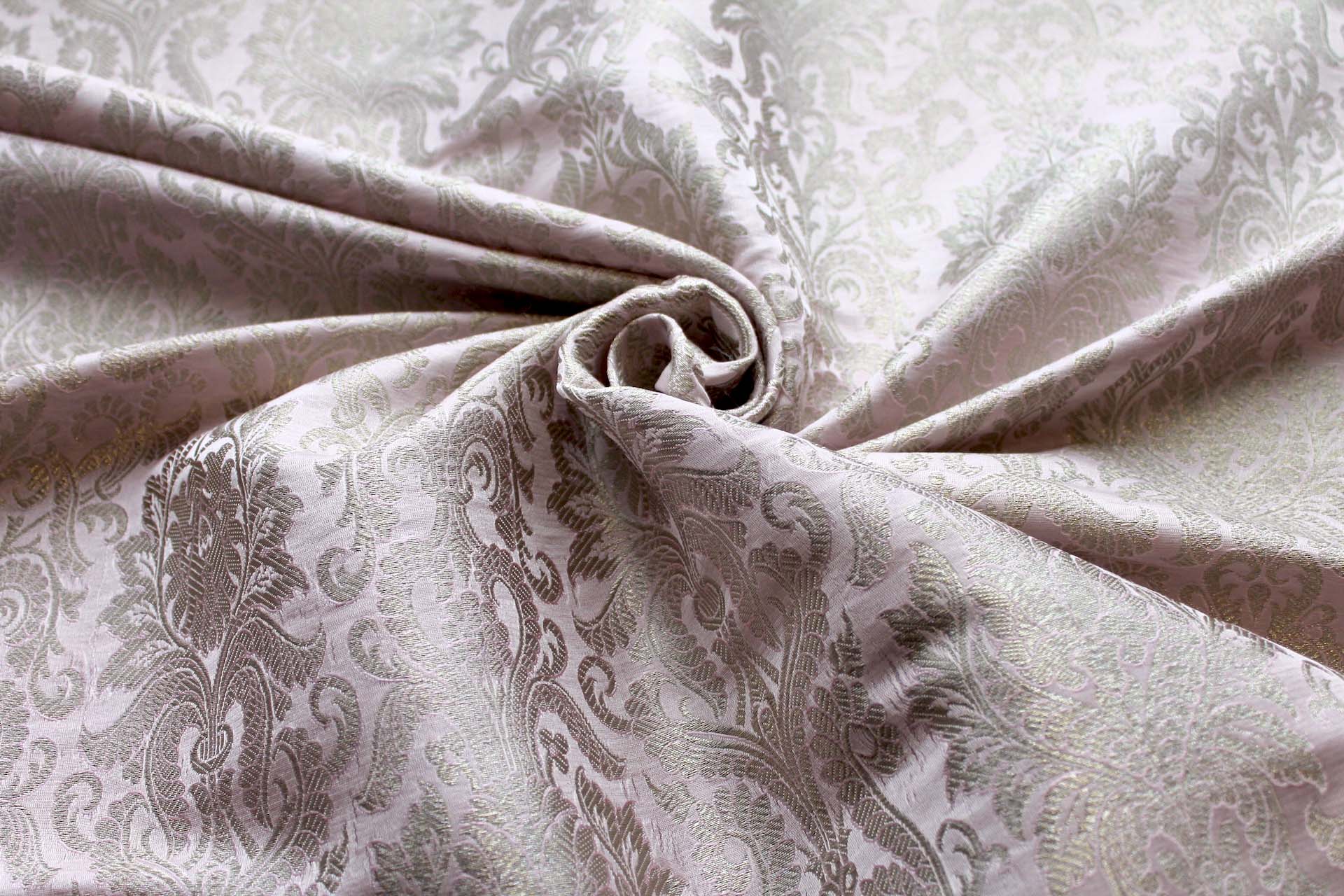 Banaras Brocade - Pale Pink & Silver fabric