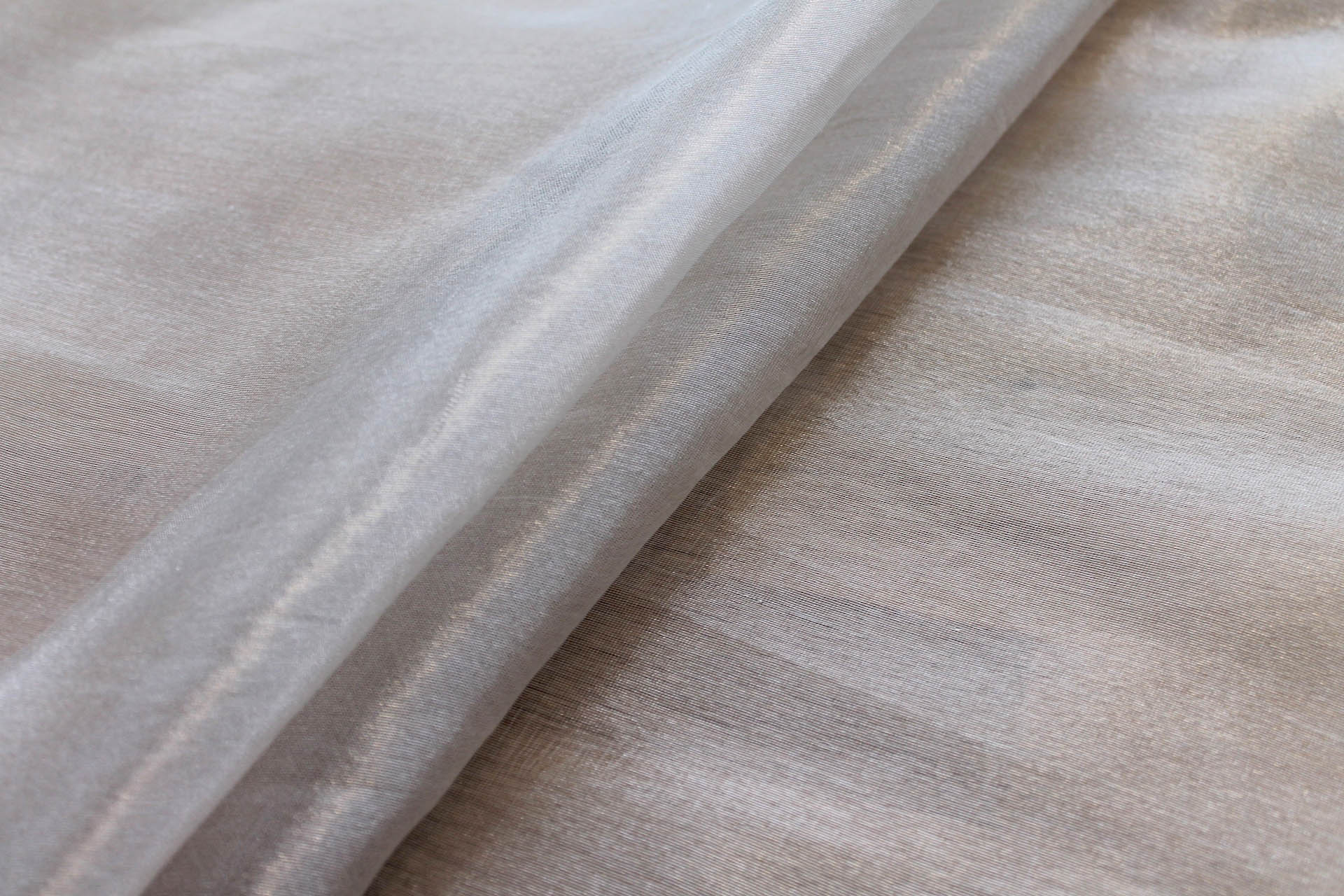 Silk Organza - Metallic Silver/Ivory fabric, image 5 of 5