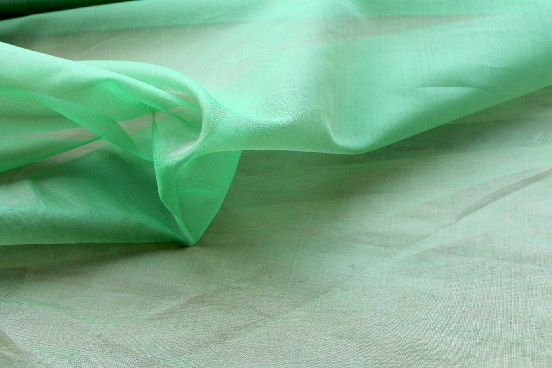 Silk Organza - Apple Green fabric, image 3 of 6