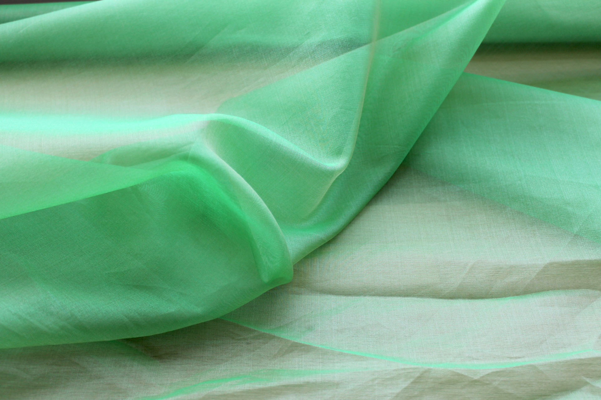 Silk Organza - Apple Green fabric, image 5 of 6