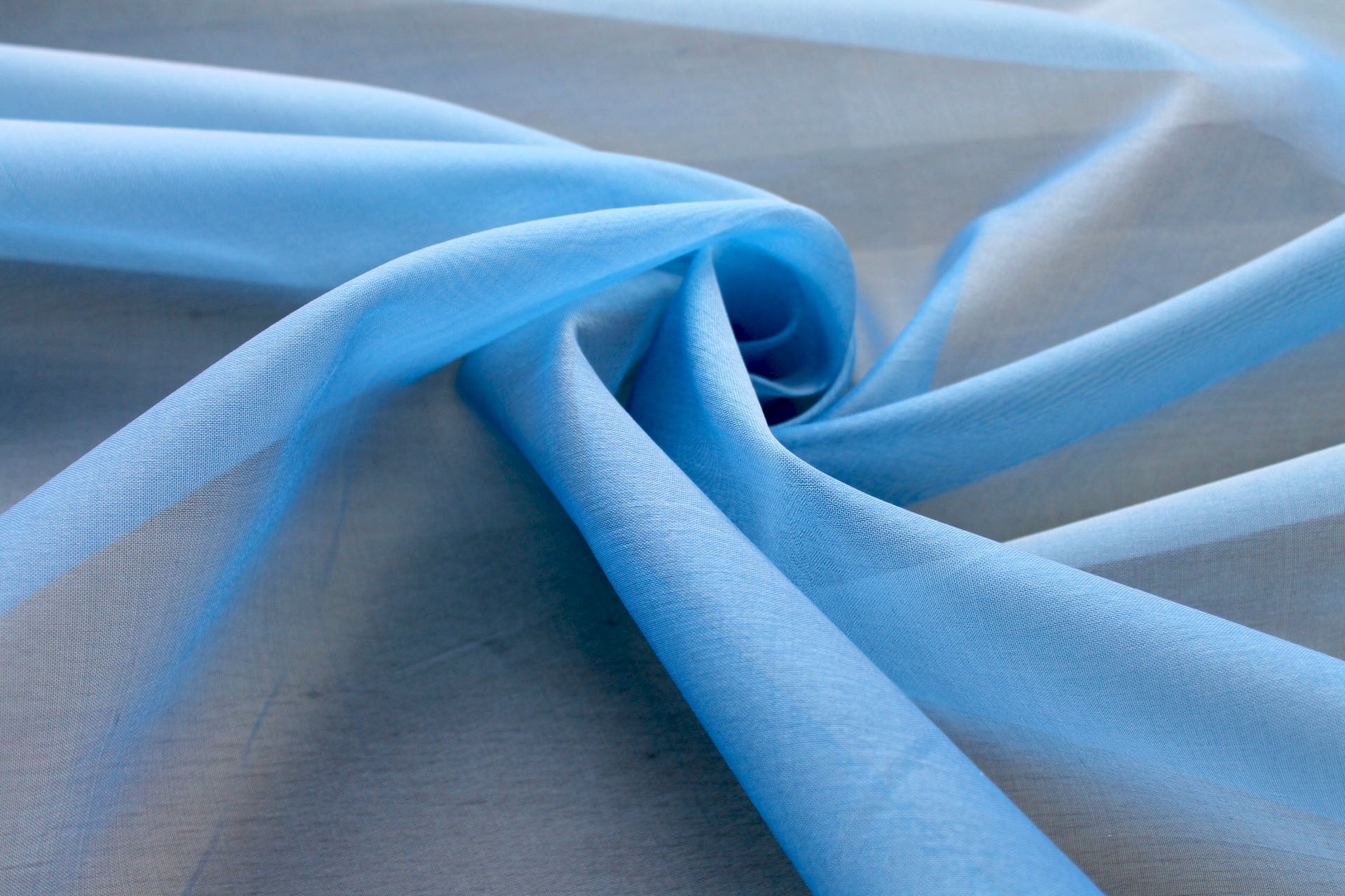 Silk Organza - Royal Blue shot Off White fabric