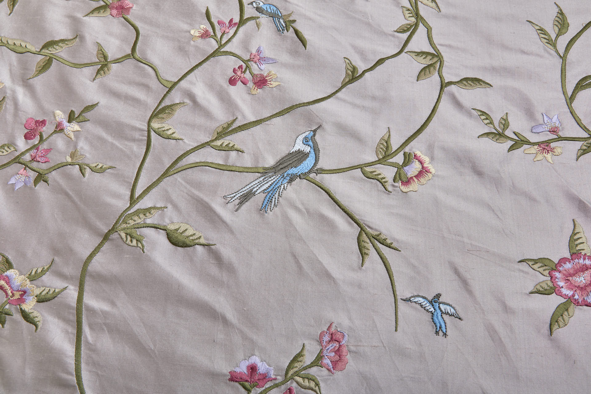Bird Embroidery - Oyster fabric, image 2 of 11