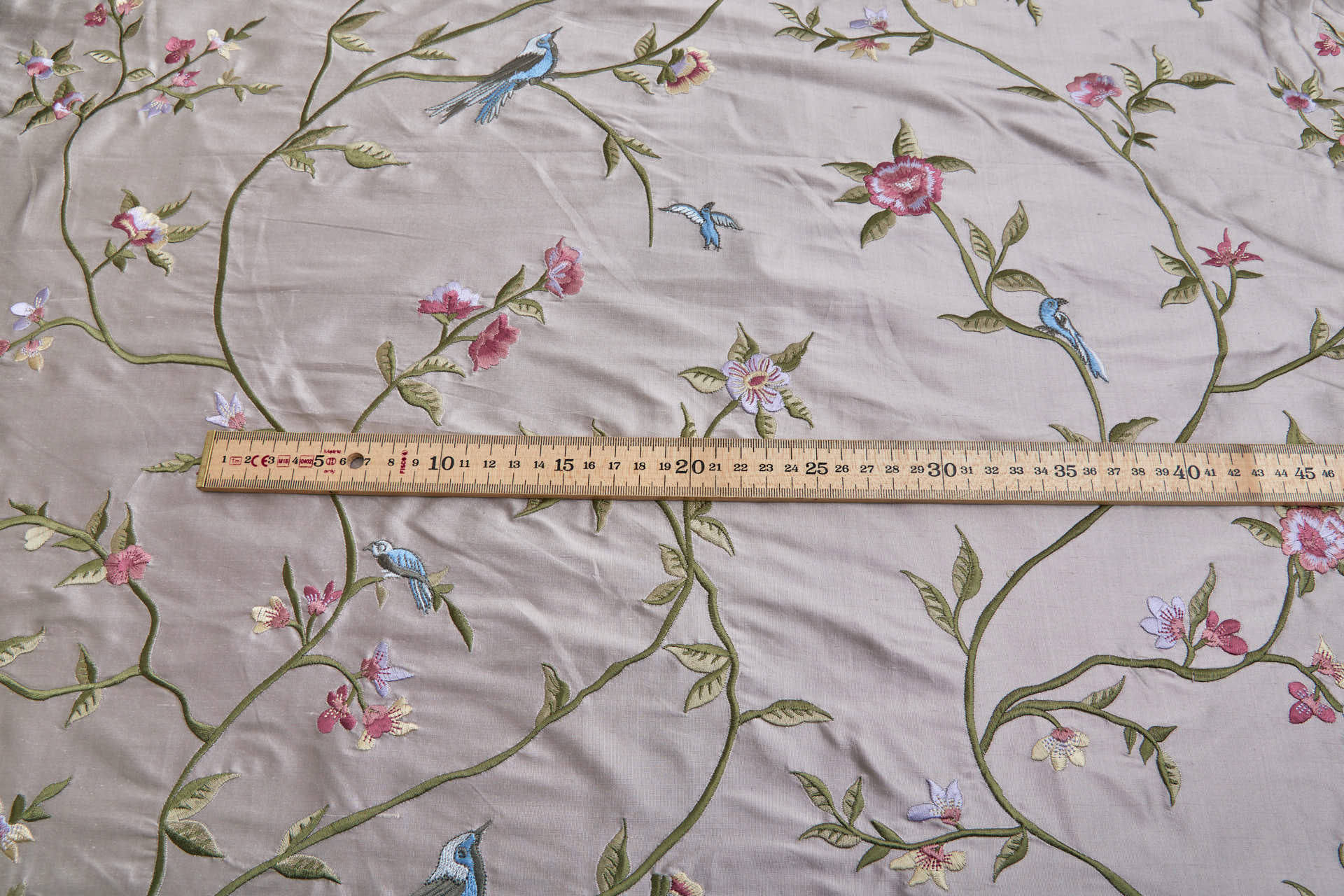 Bird Embroidery - Oyster fabric, image 7 of 11