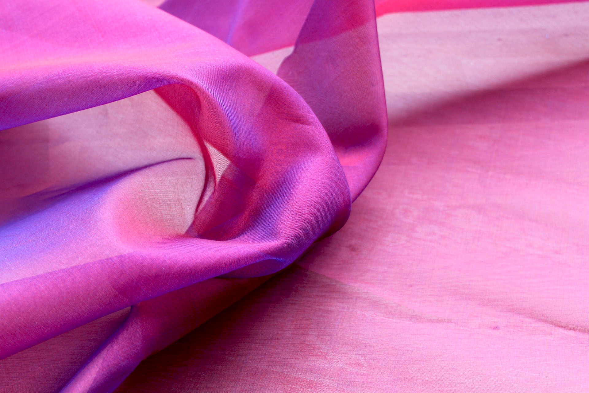 Silk Organza - Red Shot Blue fabric