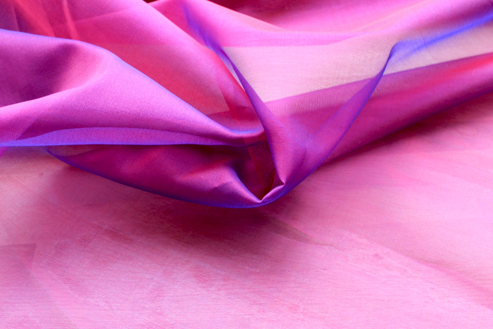 Silk Organza - Red Shot Blue fabric, image 3 of 6