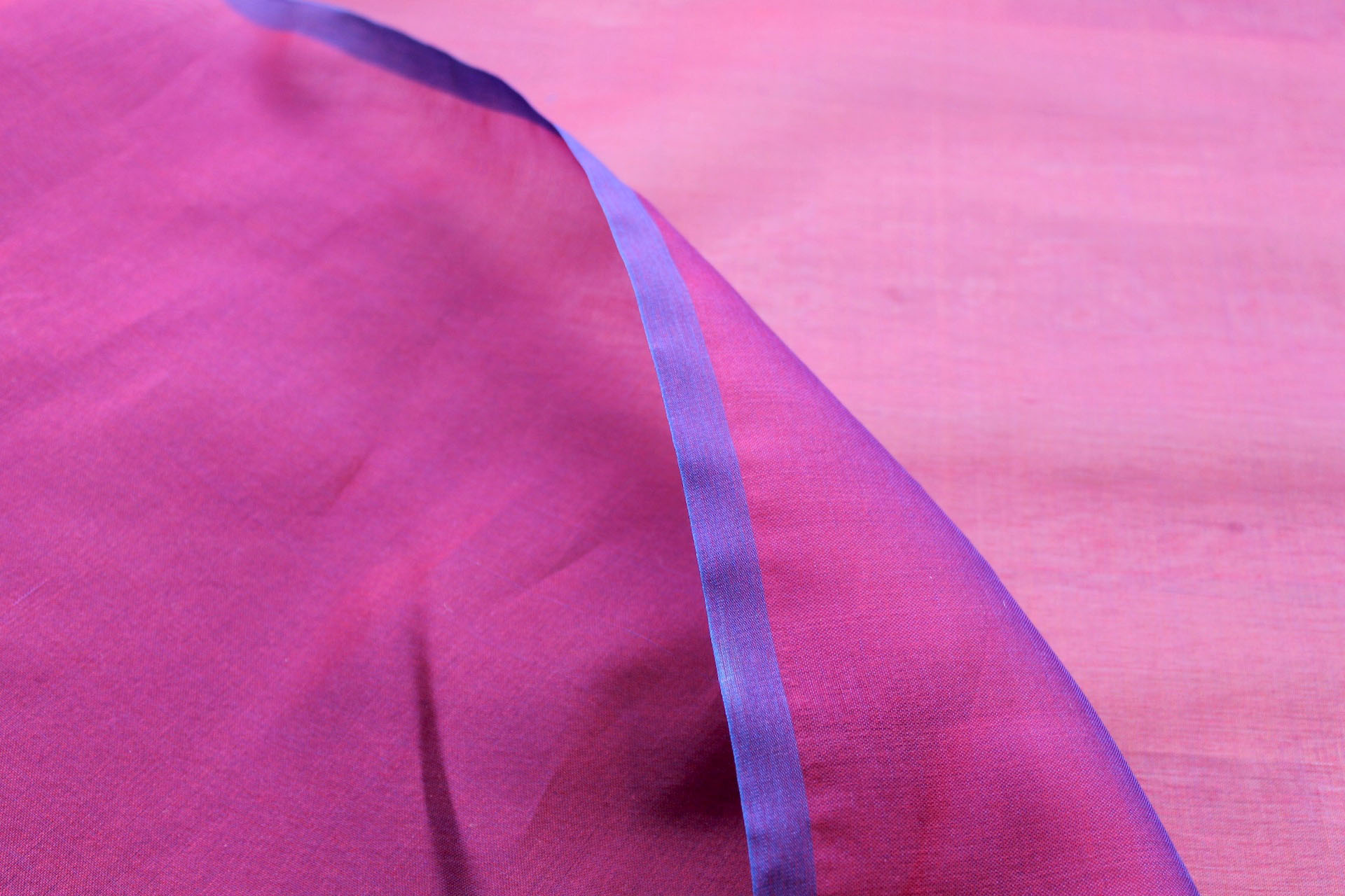 Silk Organza - Red Shot Blue fabric, image 4 of 6