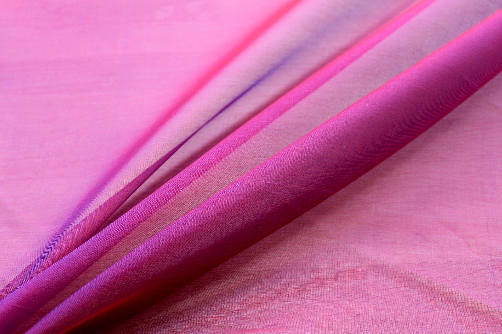 Silk Organza - Red Shot Blue fabric, image 5 of 6
