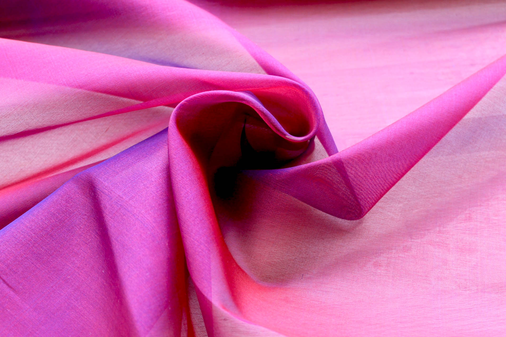 Silk Organza - Red Shot Blue fabric, image 6 of 6