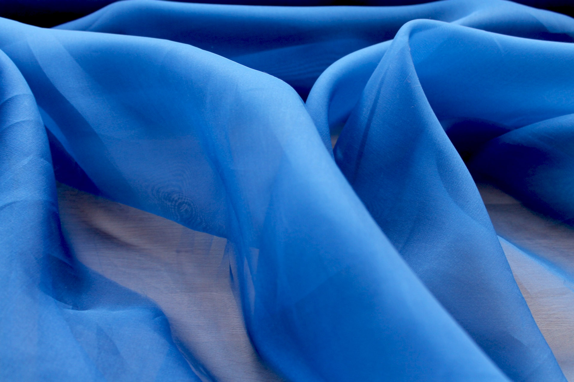 Silk Organza - Electric Blue fabric, image 2 of 6