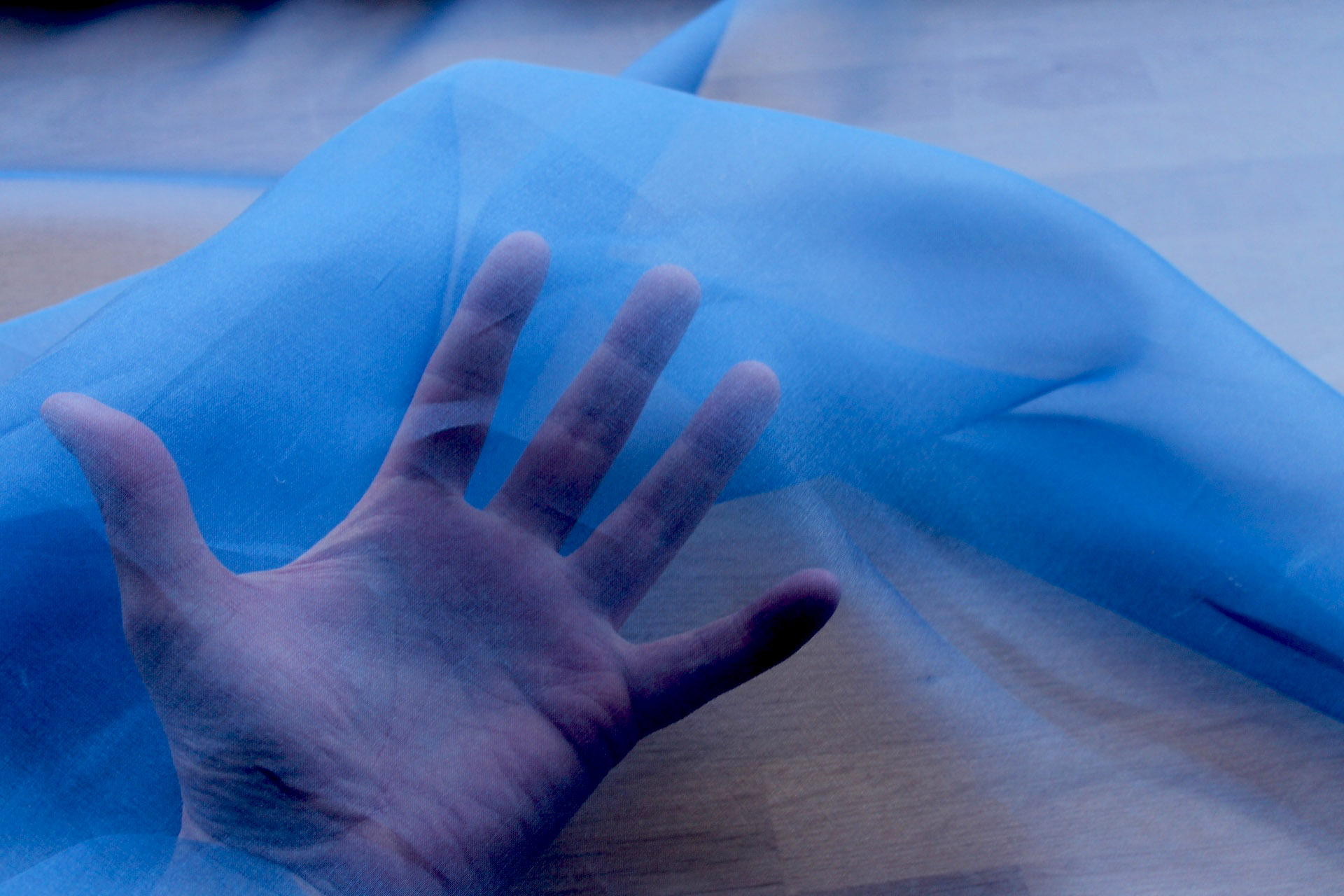Silk Organza - Electric Blue fabric, image 6 of 6