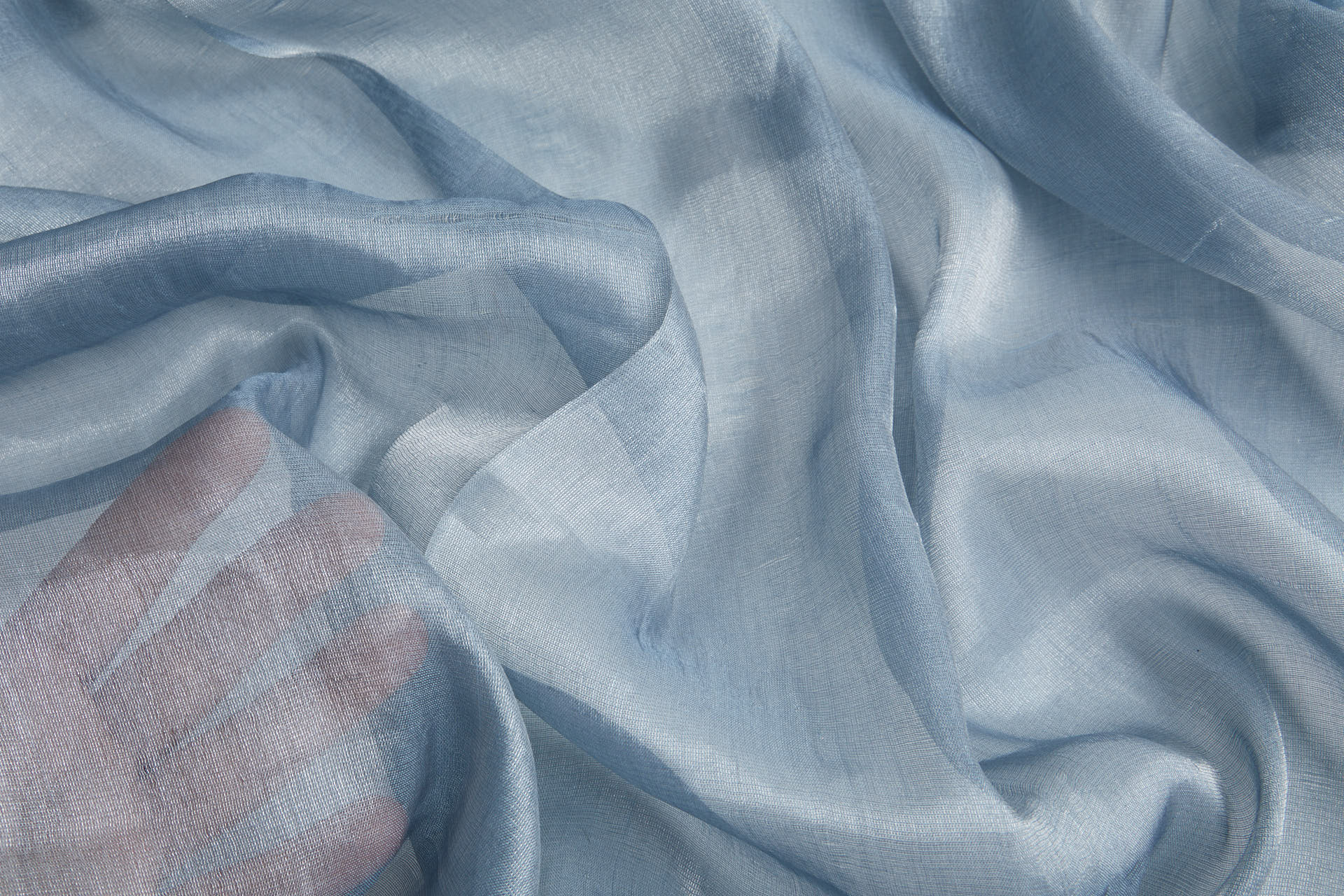 Silk Metallic Chiffon - Sky Blue fabric, image 4 of 11
