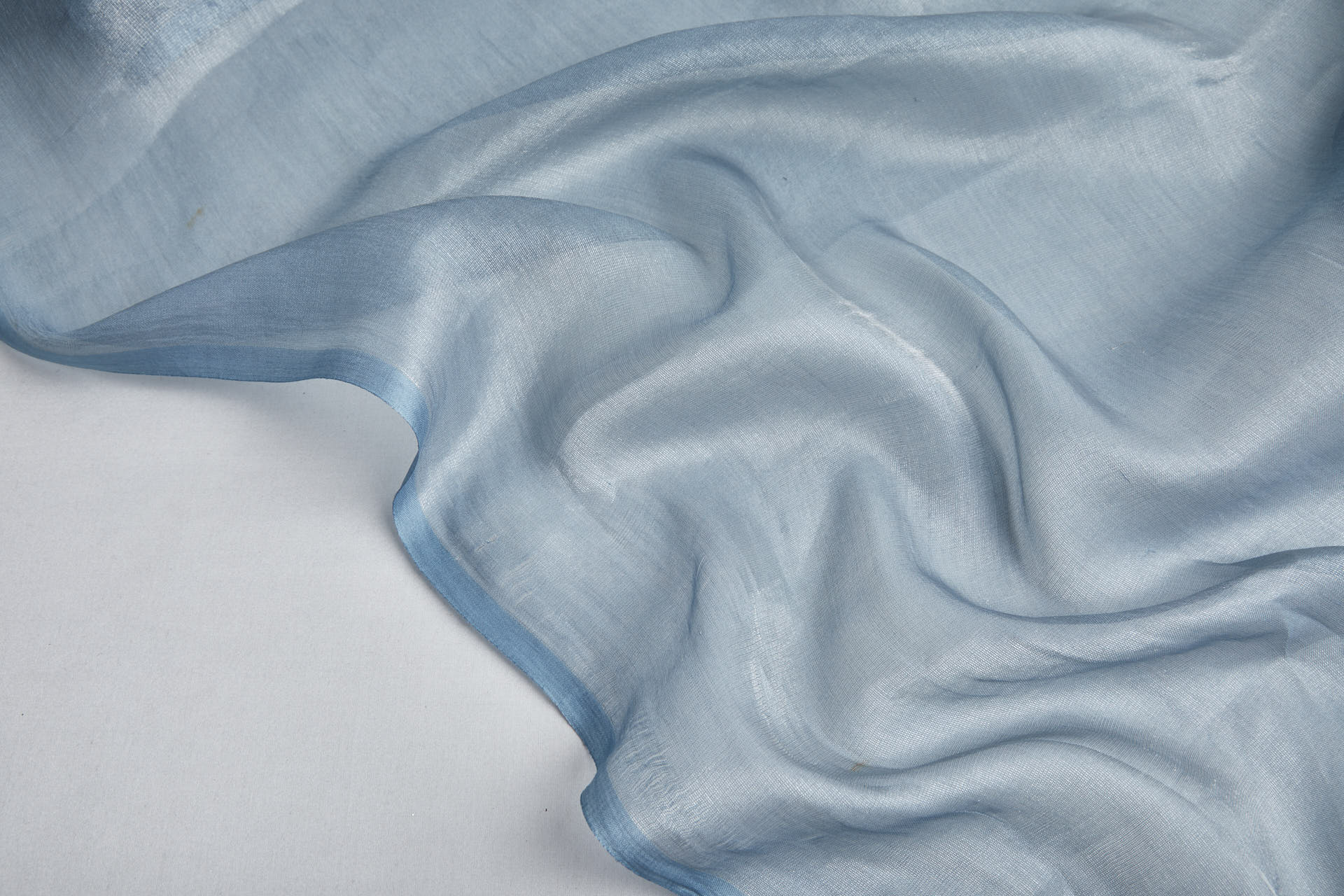 Silk Metallic Chiffon - Sky Blue fabric, image 5 of 11