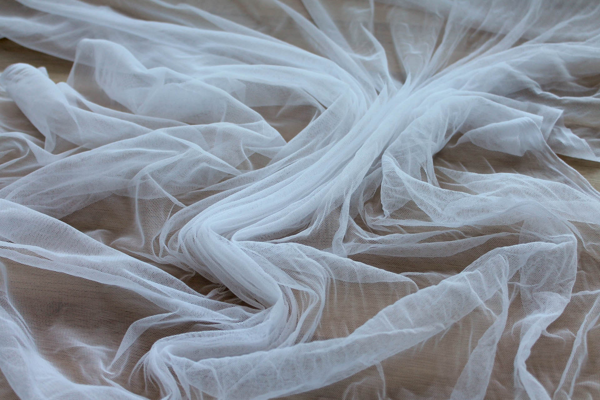 Soft Nylon Tulle - White - T01 fabric, image 2 of 5