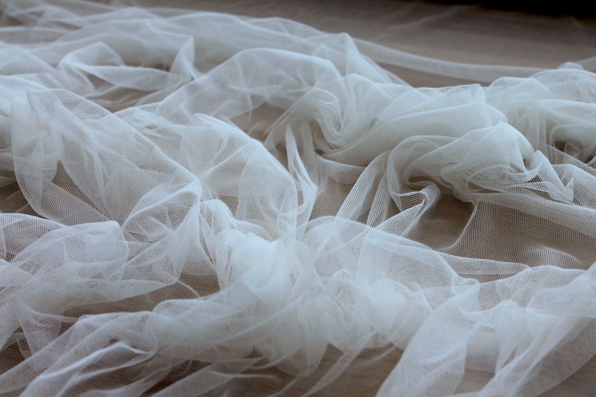 Soft Nylon Tulle - Ivory - T02 fabric, image 2 of 6