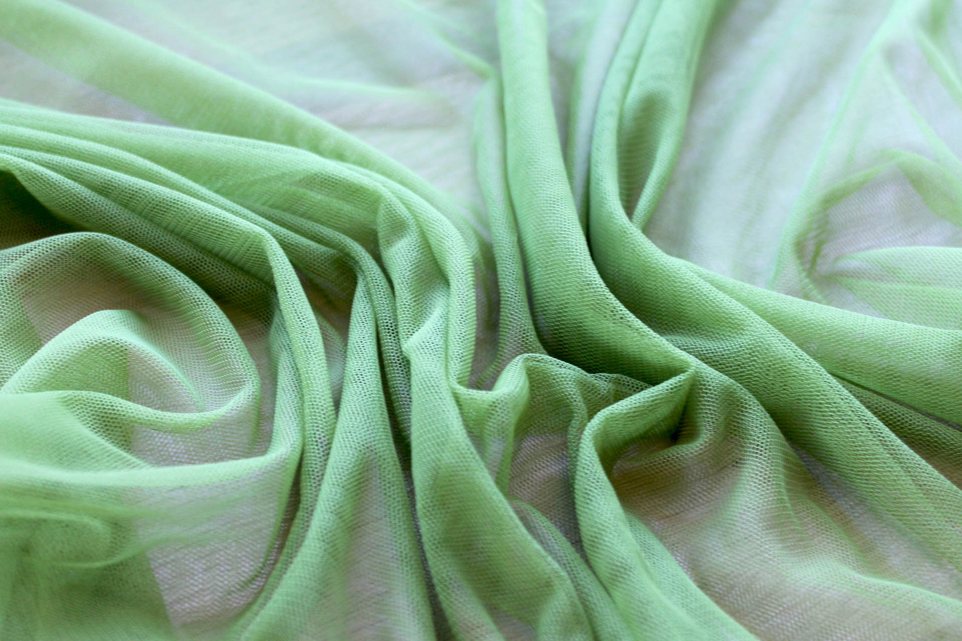 Soft Nylon Tulle - Spring Green - T25 fabric, image 4 of 5