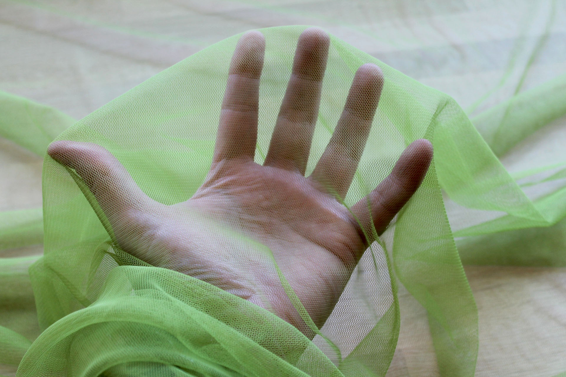 Soft Nylon Tulle - Spring Green - T25 fabric, image 5 of 5
