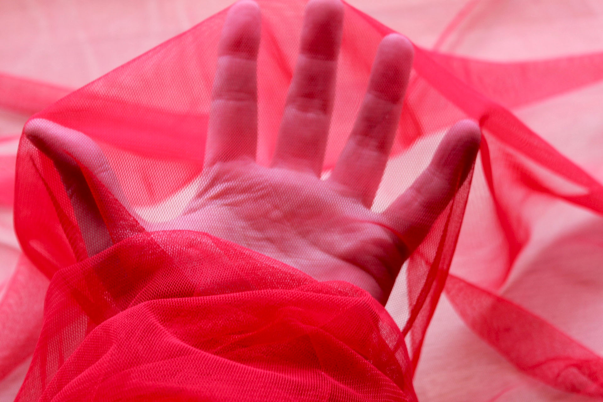 Soft Nylon Tulle - Red - T29 fabric, image 5 of 5