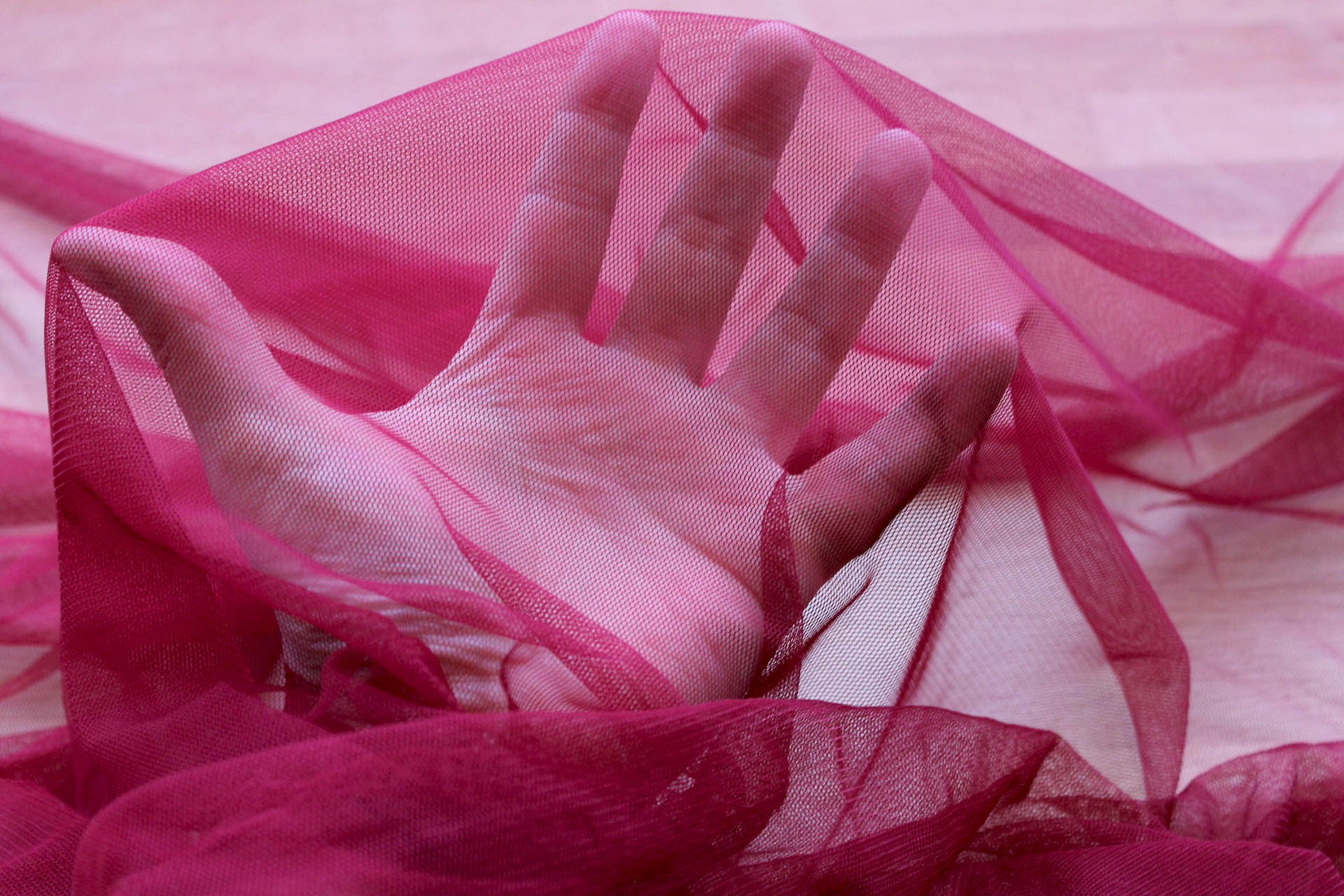 Soft Nylon Tulle - Burgundy - T36 fabric, image 5 of 5