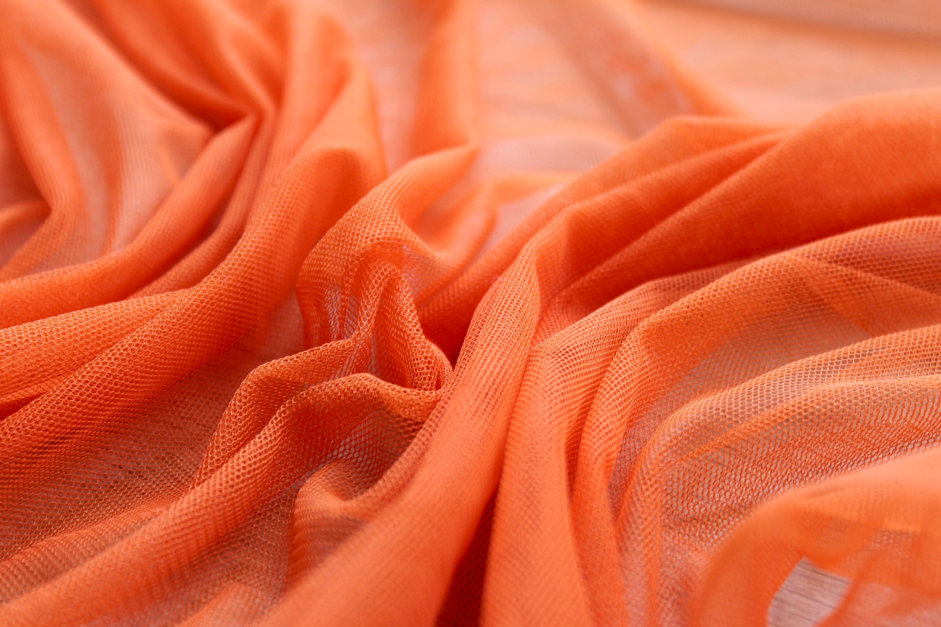 Soft Nylon Tulle - Orange - T27 fabric, image 3 of 5