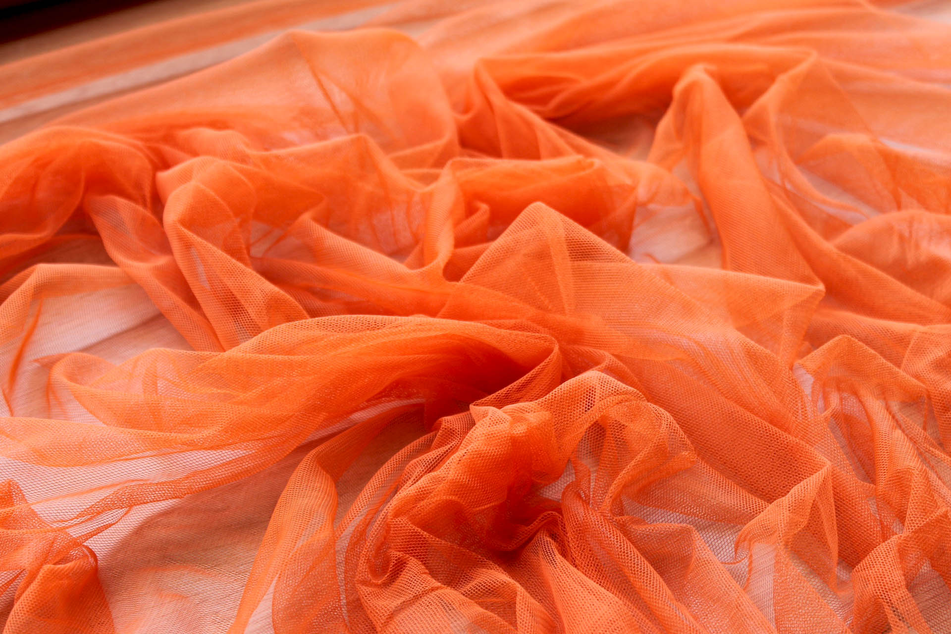 Soft Nylon Tulle - Orange - T27 fabric, image 5 of 5