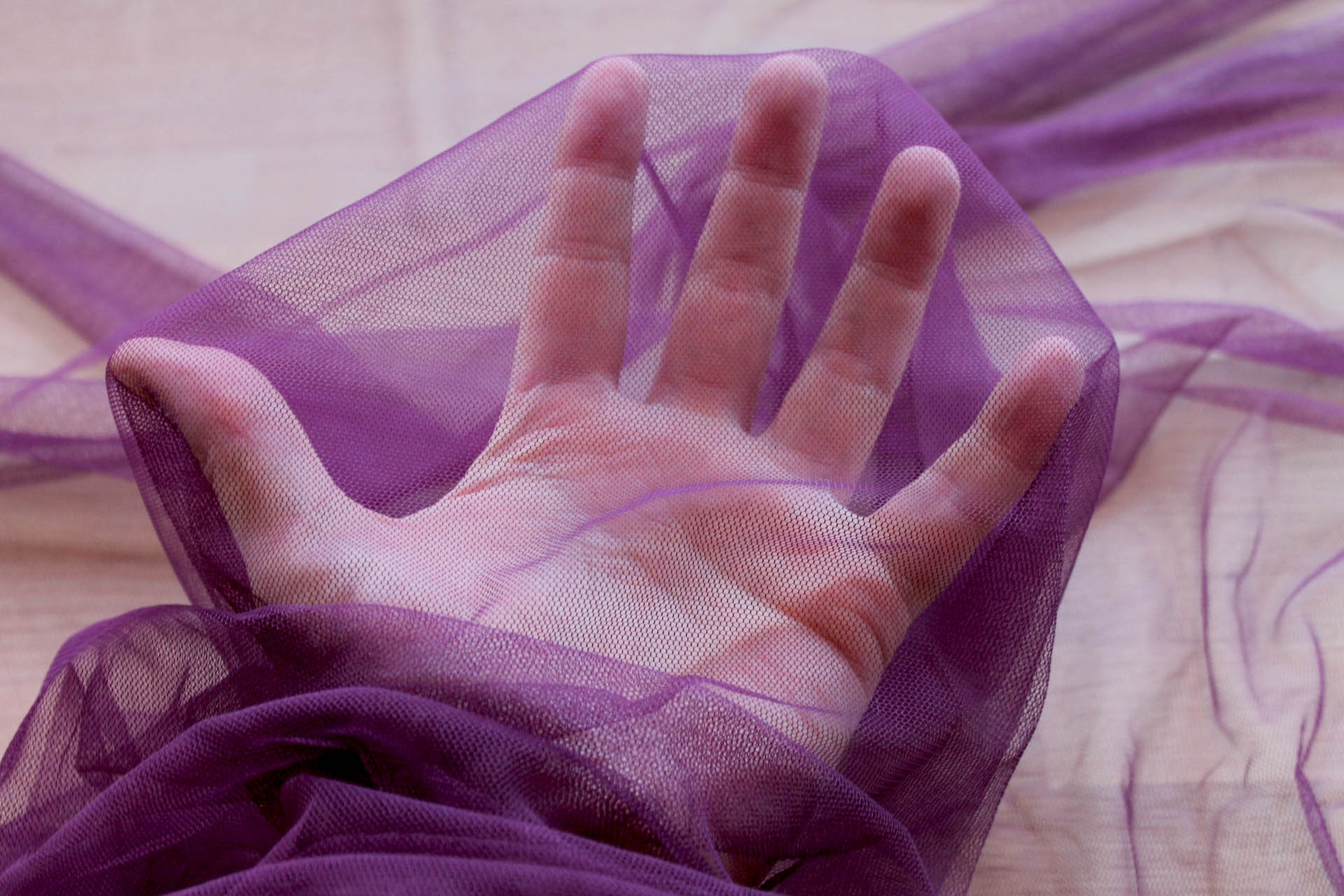 Soft Nylon Tulle - Aubergine - T31 fabric, image 4 of 5