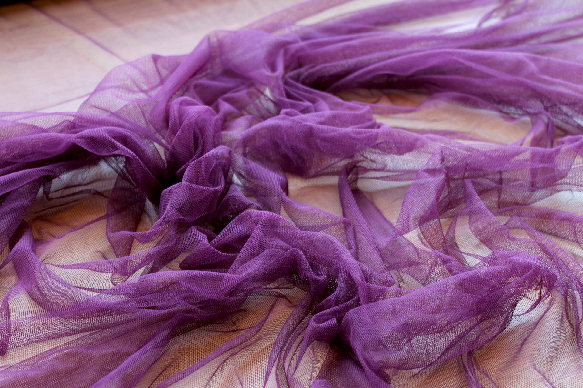 Soft Nylon Tulle - Aubergine - T31 fabric, image 5 of 5