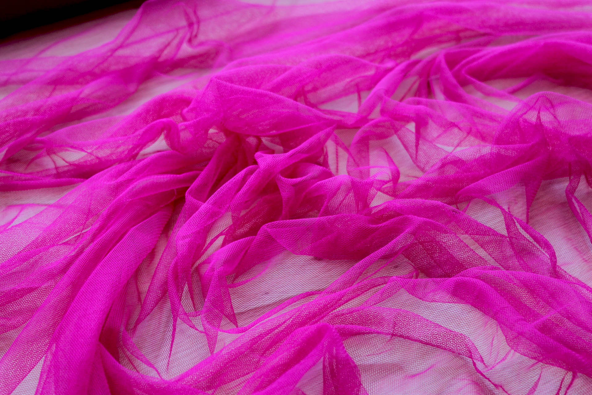 Soft Nylon Tulle - Fuchsia - T37 fabric, image 2 of 5