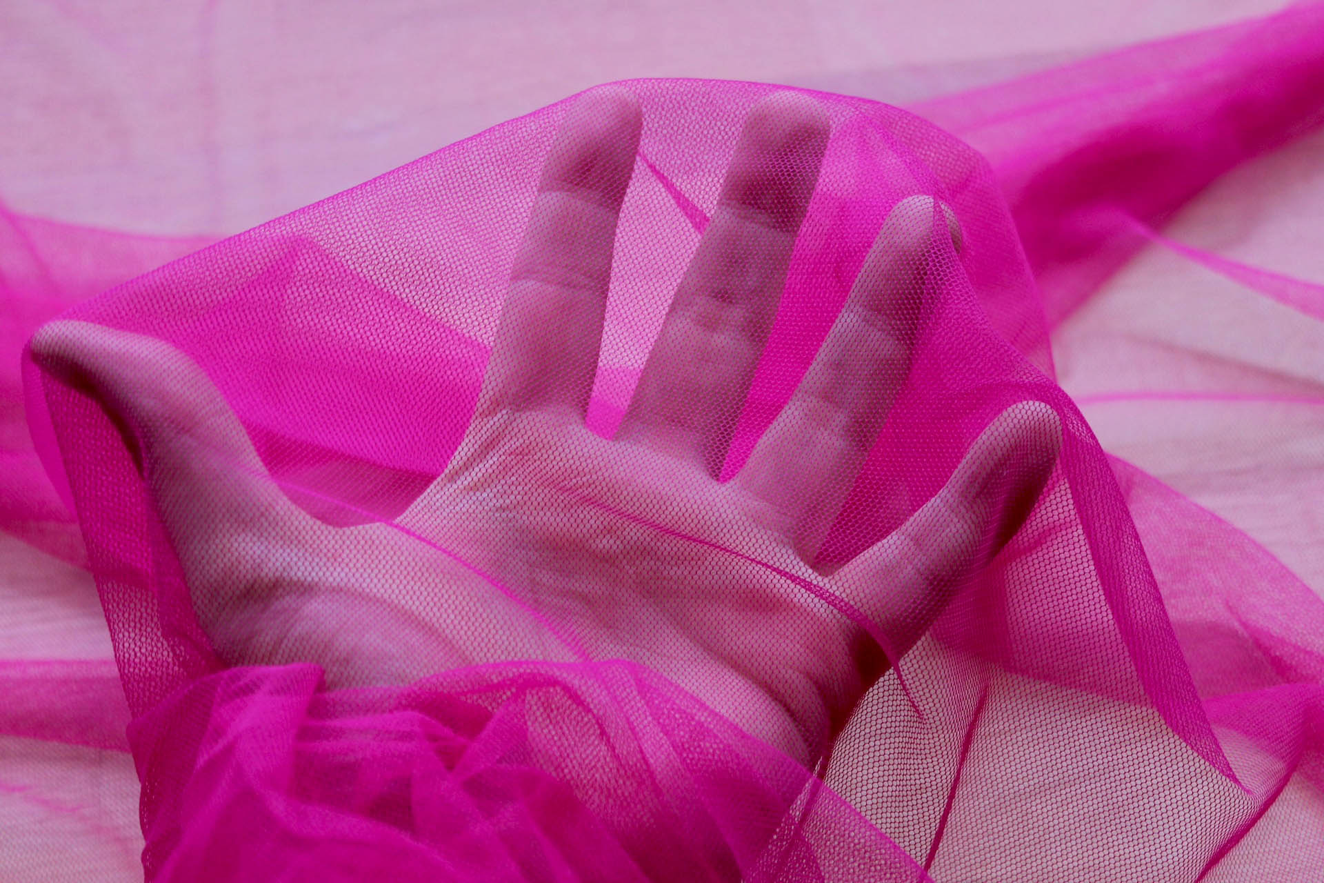 Soft Nylon Tulle - Fuchsia - T37 fabric, image 5 of 5