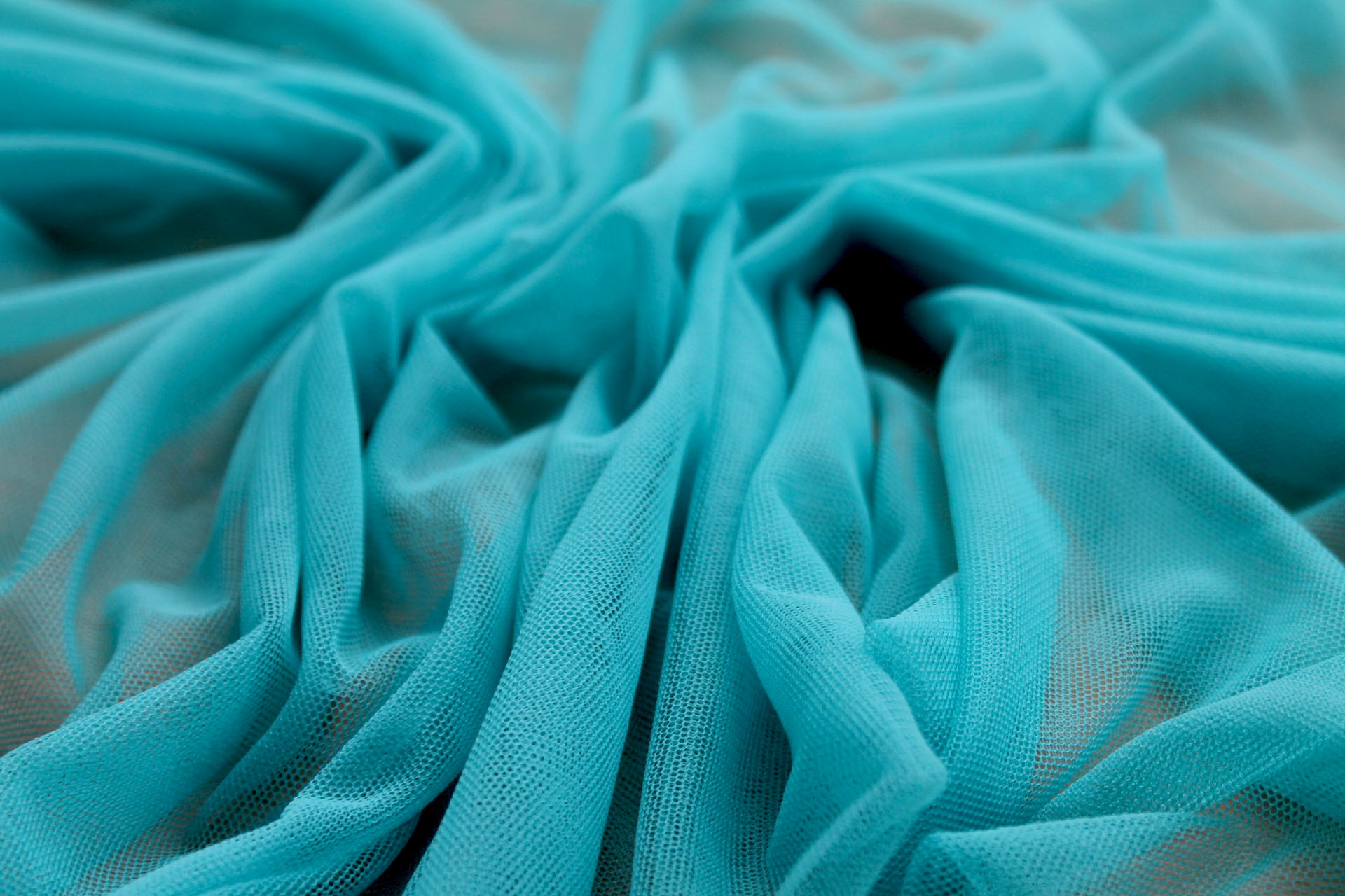 Soft Nylon Tulle - Turquoise - T15 fabric, image 3 of 5