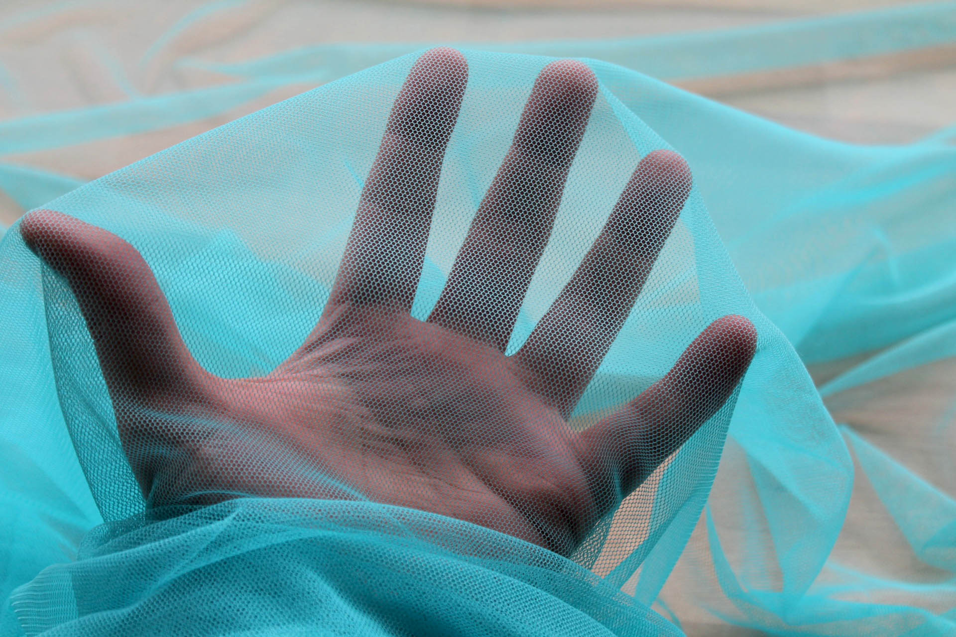 Soft Nylon Tulle - Turquoise - T15 fabric, image 4 of 5