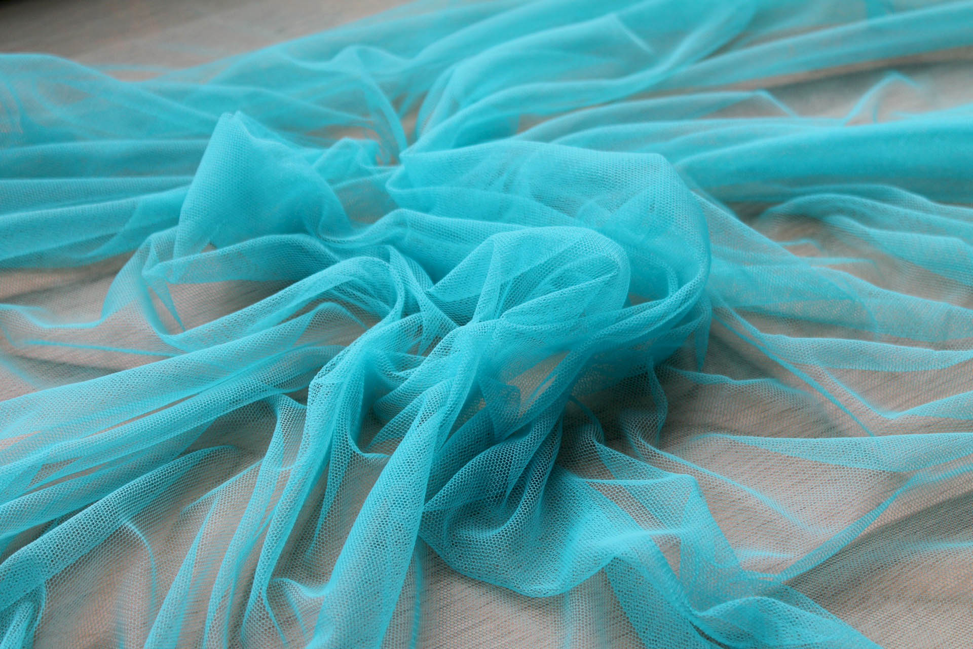 Soft Nylon Tulle - Turquoise - T15 fabric, image 5 of 5