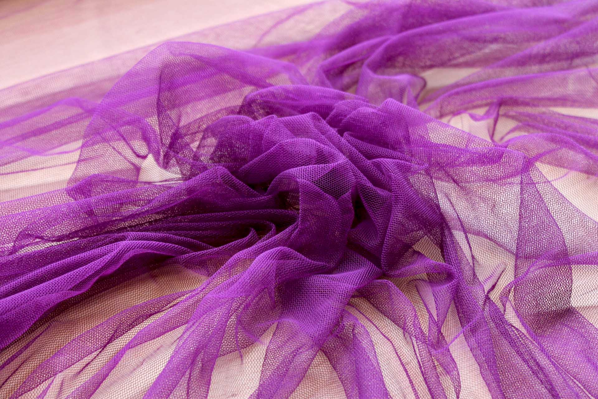 Soft Nylon Tulle - Purple - T32 fabric, image 2 of 5