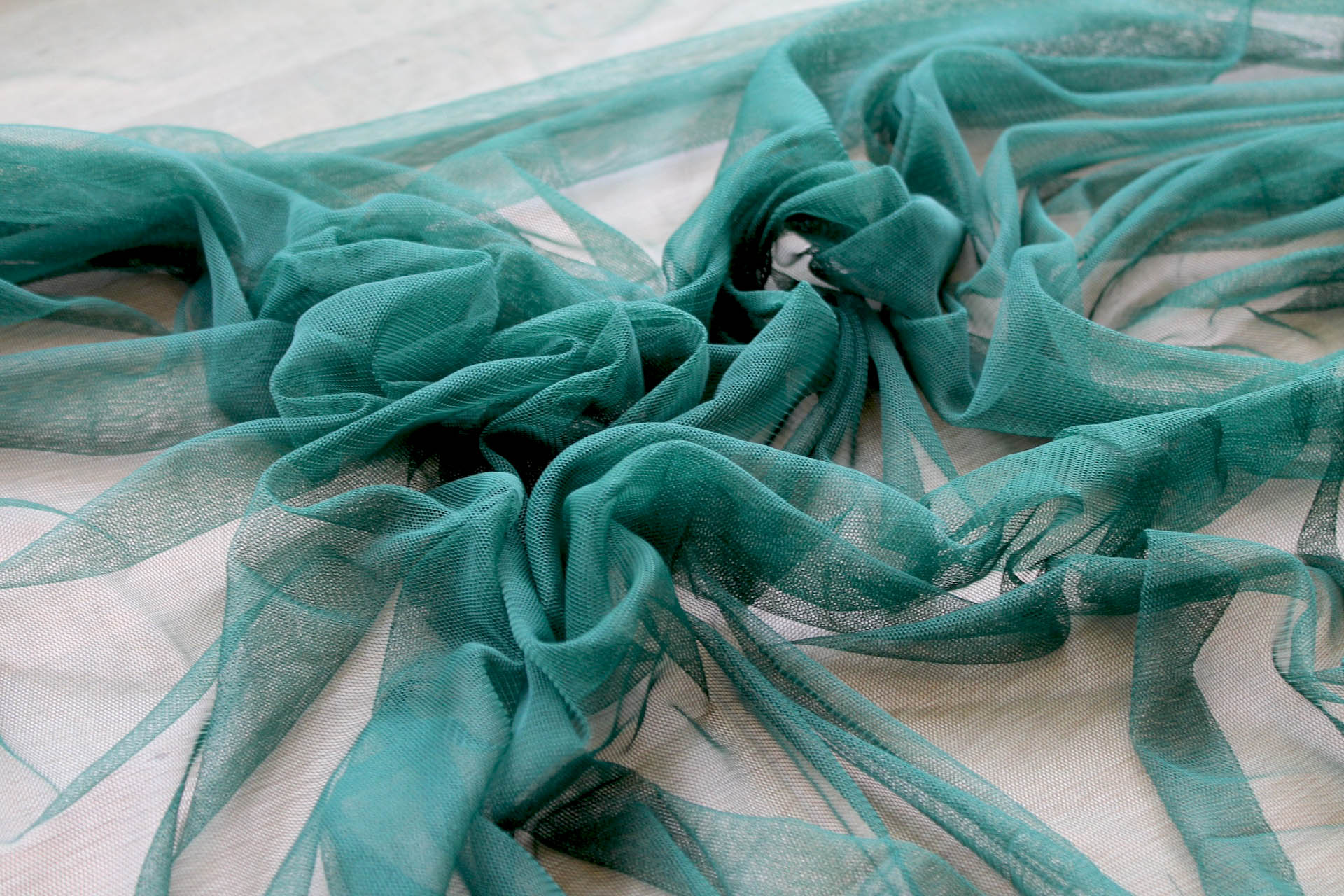 Soft Nylon Tulle - Bottle Green - T22 fabric, image 2 of 6