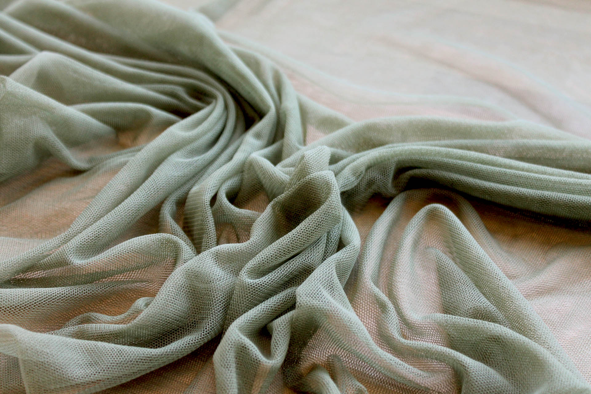 Soft Nylon Tulle - Olive Green - T23 fabric, image 4 of 6