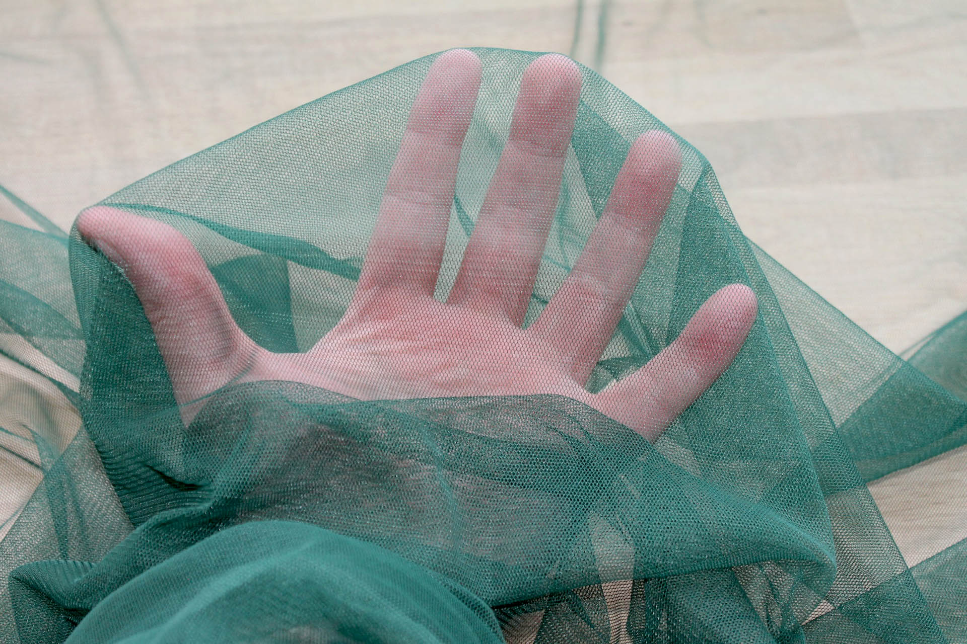 Soft Nylon Tulle - Bottle Green - T22 fabric, image 5 of 6