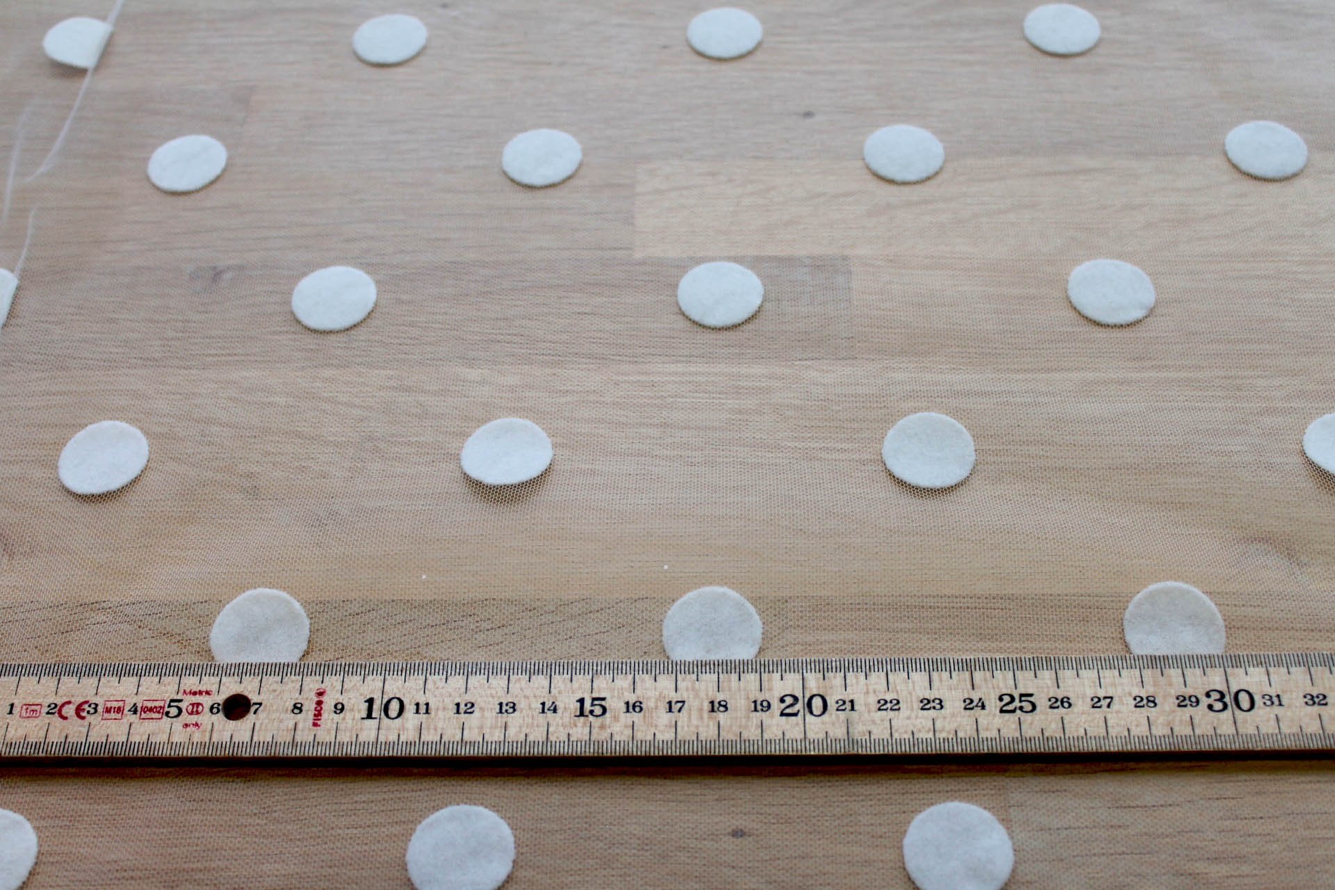 Polka Dot / Flock Spot Tulle - Ivory - Large fabric, image 5 of 6