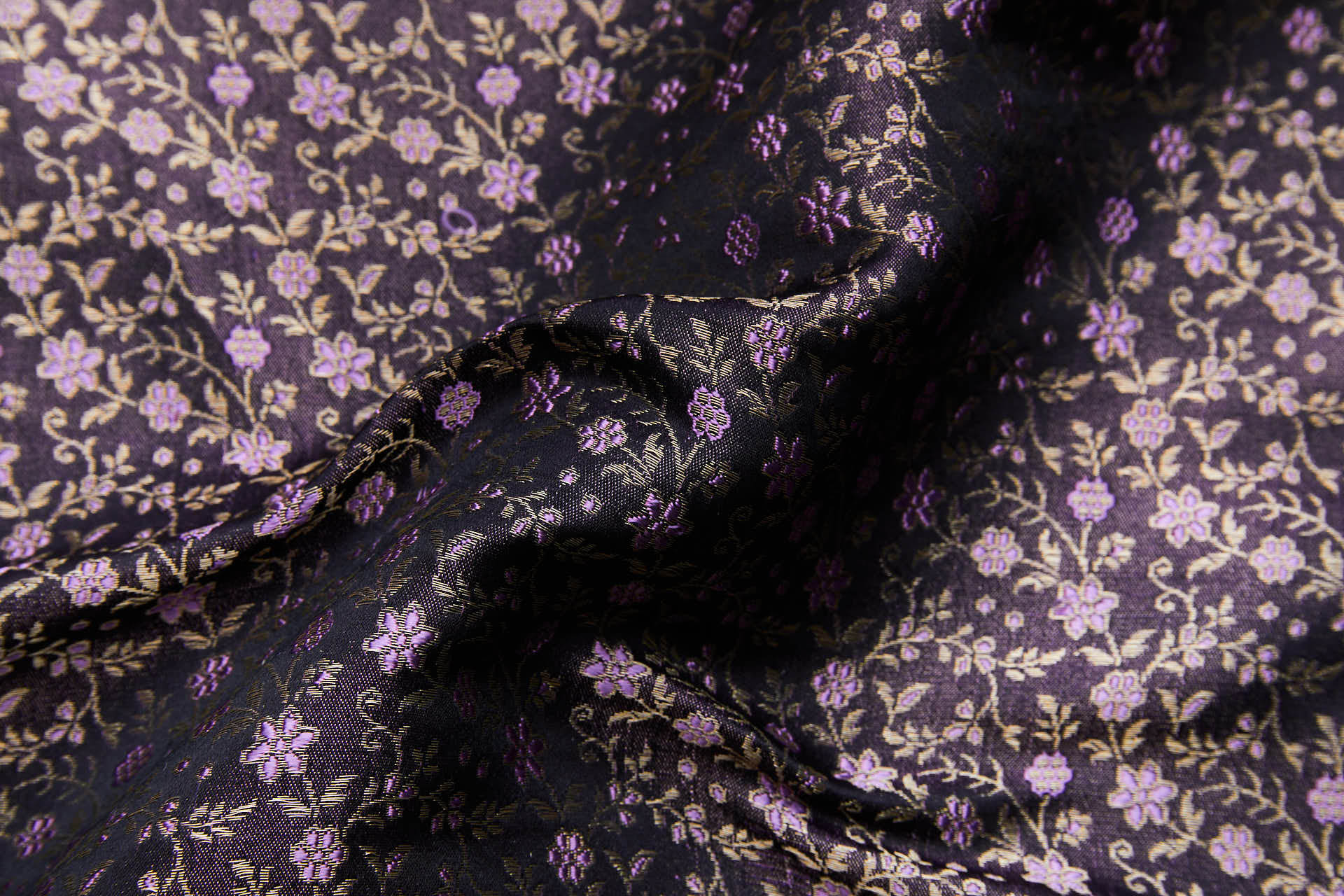 Banaras Brocade - Amethyst Floral fabric, image 2 of 10