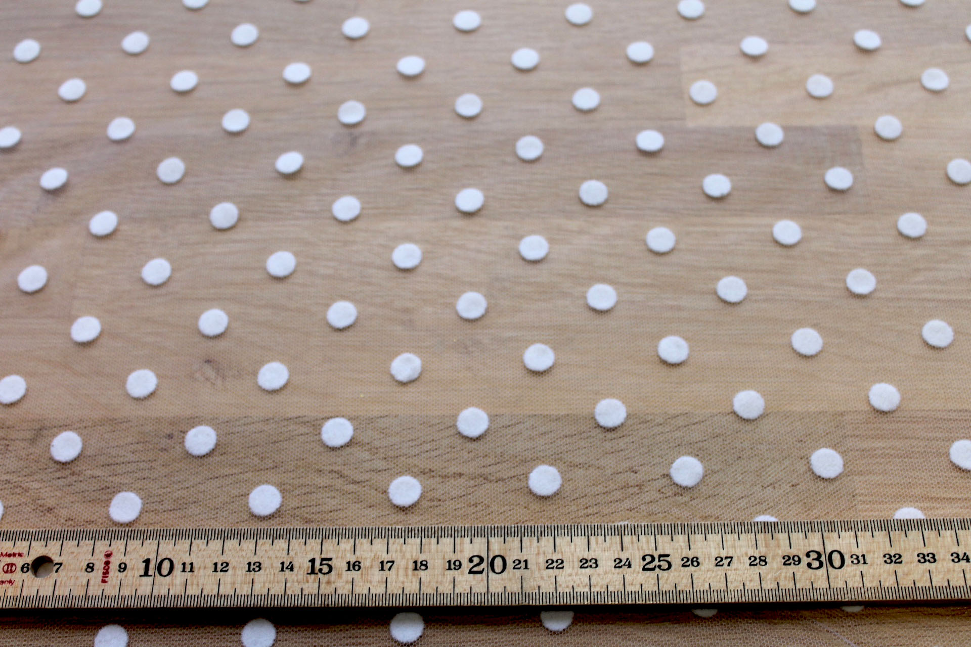Polka Dot / Flock Spot Tulle - White - Medium fabric, image 4 of 5
